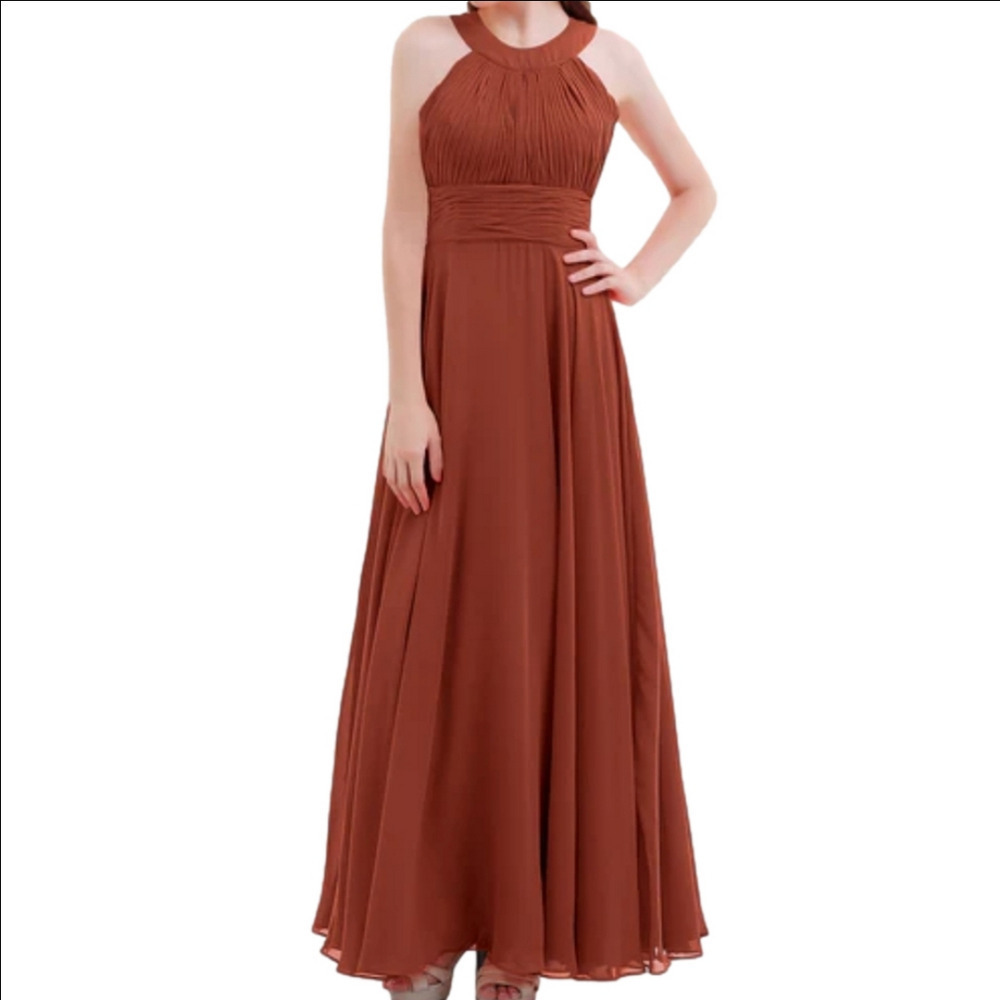 David's Briadal Halter Neckline Maxi Dress Size 10